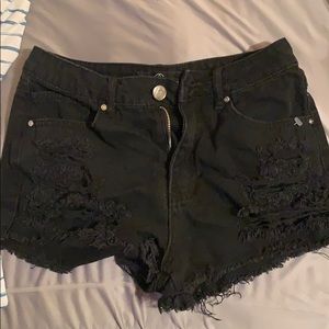 Black Jean Shorts